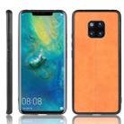 For Huawei Mate 20 Pro Shockproof Sewing Cow Pattern Skin PC + PU + TPU Case(Orange) - 1