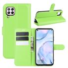 For Huawei Nova 6 SE Litchi Texture Horizontal Flip Protective Case with Holder & Card Slots & Wallet(Green) - 1