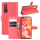 For Huawei Nova 6 5G Litchi Texture Horizontal Flip Protective Case with Holder & Card Slots & Wallet(Red) - 1