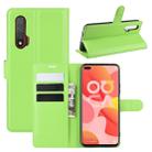 For Huawei Nova 6 5G Litchi Texture Horizontal Flip Protective Case with Holder & Card Slots & Wallet(Green) - 1