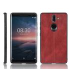 For Nokia 8 Sirocco Shockproof Sewing Cow Pattern Skin PC + PU + TPU Case(Red) - 1