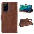 For Huawei Honor V30 / Honor V30 Pro Double Buckle Crazy Horse Business Mobile Phone Holster with Card Wallet Bracket Function(Brown) - 1