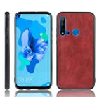 For Huawei P20 Lite 2019 / Nova 5i Shockproof Sewing Cow Pattern Skin PC + PU + TPU Case(Red) - 1