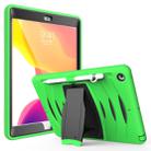 For Galaxy Tab A 10.1 (2019) T510/T515 360 Degree Rotation PC + Silicone Protective Case with Holder & Hand-strap(Light Green) - 1