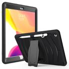 For Galaxy Tab A 10.1 (2019) T510/T515 360 Degree Rotation PC + Silicone Protective Case with Holder & Hand-strap(Black) - 1