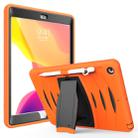 For Galaxy Tab A 10.1 (2019) T510/T515 360 Degree Rotation PC + Silicone Protective Case with Holder & Hand-strap(Orange) - 1