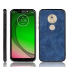 For Motorola Moto G7 Power Shockproof Sewing Cow Pattern Skin PC + PU + TPU Case(Blue) - 1