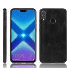 For Huawei Honor 8X Shockproof Sewing Cow Pattern Skin PC + PU + TPU Case(Black) - 1