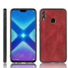 For Huawei Honor 8X Shockproof Sewing Cow Pattern Skin PC + PU + TPU Case(Red) - 1