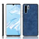 For Huawei P30 Pro Shockproof Sewing Cow Pattern Skin PC + PU + TPU Case(Blue) - 1