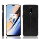 For OnePlus 7 Shockproof Sewing Cow Pattern Skin PC + PU + TPU Case(Black) - 1