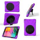 For Galaxy Tab A 10.1 （2019） T510/T515  360 Degree Rotation PC + Silicone Protective Case with Holder & Hand-strap(Purple) - 1