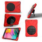 For Galaxy Tab A 10.1 （2019） T510/T515  360 Degree Rotation PC + Silicone Protective Case with Holder & Hand-strap(Red) - 1