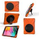 For Galaxy Tab A 10.1 （2019） T510/T515  360 Degree Rotation PC + Silicone Protective Case with Holder & Hand-strap(Orange) - 1