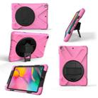 For Galaxy Tab A 10.1 （2019） T510/T515  360 Degree Rotation PC + Silicone Protective Case with Holder & Hand-strap(Pink) - 1