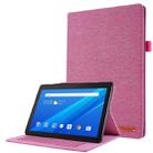 For  Lenovo Tab E10 10.1 Cloth Style TPU Flat Protective Shell(Rose Red) - 1
