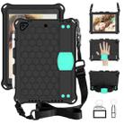 For iPad 9.7 2017/2018 Honeycomb Design EVA + PC Four Corner Anti Falling Flat Protective Shell With Straps(Black + Mint) - 2