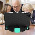 For iPad 9.7 2017/2018 Honeycomb Design EVA + PC Four Corner Anti Falling Flat Protective Shell With Straps(Black + Mint) - 5