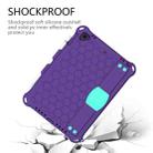 For iPad 9.7 2017/2018 Honeycomb Design EVA + PC Four Corner Anti Falling Flat Protective Shell With Straps(Purple + Mint) - 4