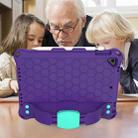 For iPad 9.7 2017/2018 Honeycomb Design EVA + PC Four Corner Anti Falling Flat Protective Shell With Straps(Purple + Mint) - 5