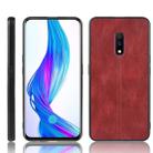 For Oppo Realme X Shockproof Sewing Cow Pattern Skin PC + PU + TPU Case(Red) - 1