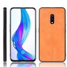 For Oppo Realme X Shockproof Sewing Cow Pattern Skin PC + PU + TPU Case(Orange) - 1