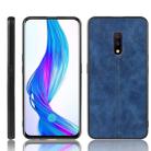 For Oppo Realme X Shockproof Sewing Cow Pattern Skin PC + PU + TPU Case(Blue) - 1