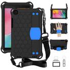 For  Galaxy Tab A8.0 T290 / T295（2019） Honeycomb Design EVA + PC Four Corner Anti Falling Flat Protective Shell With Straps(Black+Blue) - 1