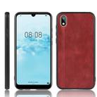 For Huawei Y5 2019 Shockproof Sewing Cow Pattern Skin PC + PU + TPU Case(Red) - 1