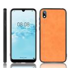 For Huawei Y5 2019 Shockproof Sewing Cow Pattern Skin PC + PU + TPU Case(Orange) - 1