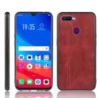 For Oppo F9 /F9 Pro Shockproof Sewing Cow Pattern Skin PC + PU + TPU Case(Red) - 1