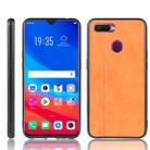 For Oppo F9 /F9 Pro Shockproof Sewing Cow Pattern Skin PC + PU + TPU Case(Orange) - 1
