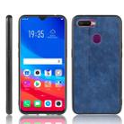 For Oppo F9 /F9 Pro Shockproof Sewing Cow Pattern Skin PC + PU + TPU Case(Blue) - 1