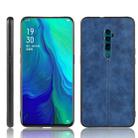 For Oppo Reno 10x zoom Shockproof Sewing Cow Pattern Skin PC + PU + TPU Case(Blue) - 1