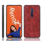 For Oppo Reno2 Shockproof Sewing Cow Pattern Skin PC + PU + TPU Case(Red) - 1