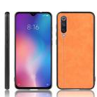 For Xiaomi Mi 9 SE Shockproof Sewing Cow Pattern Skin PC + PU + TPU Case(Orange) - 1