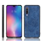 For Xiaomi Mi 9 SE Shockproof Sewing Cow Pattern Skin PC + PU + TPU Case(Blue) - 1