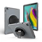 For iPad 10.5 / Air 10.5 360 Degree Rotation PC + Silicone Protective Case with Holder & Hand-strap(Gray) - 1