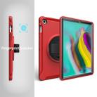 For iPad mini 4/5 360 Degree Rotation PC + Silicone Protective Case with Holder & Hand-strap(Rose Red) - 6