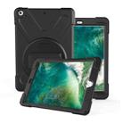 For iPad Pro10.5 / Air 10.5 2019 360 Degree Rotation PC + Silicone Protective Case with Holder & Hand-strap(Black) - 1