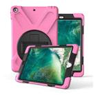 For iPad Pro10.5 / Air 10.5 2019 360 Degree Rotation PC + Silicone Protective Case with Holder & Hand-strap(Pink) - 1
