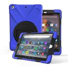 For Amazon fire 7 (2017)(2019) 360 Degree Rotation PC + Silicone Protective Case with Holder & Hand-strap(Dark Blue) - 1