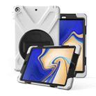 For Galaxy Tab S4 10.5 T830/T835 360 Degree Rotation PC + Silicone Protective Case with Holder & Hand-strap(White) - 1