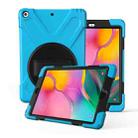 For Galaxy Tab A 10.1 （2019） T510/T515   360 Degree Rotation PC + Silicone Protective Case with Holder & Hand-strap(Light Blue) - 1