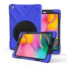 For Galaxy Tab A 10.1 （2019） T510/T515   360 Degree Rotation PC + Silicone Protective Case with Holder & Hand-strap(Dark Blue) - 1