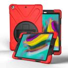 For Galaxy Tab S5E 10.5 (2019) T720   360 Degree Rotation PC + Silicone Protective Case with Holder & Hand-strap(Red) - 1
