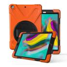 For Galaxy Tab S5E 10.5 (2019) T720   360 Degree Rotation PC + Silicone Protective Case with Holder & Hand-strap(Orange) - 1