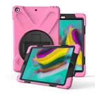 For Galaxy Tab S5E 10.5 (2019) T720   360 Degree Rotation PC + Silicone Protective Case with Holder & Hand-strap(Pink) - 1