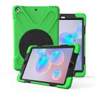 For Galaxy Tab S6 10.5 T860/T865/T867 2019  360 Degree Rotation PC + Silicone Protective Case with Holder & Hand-strap(Light Green) - 1