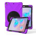 For Galaxy Tab S6 10.5 T860/T865/T867 2019  360 Degree Rotation PC + Silicone Protective Case with Holder & Hand-strap(Purple) - 1